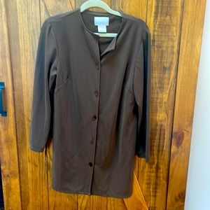 Susan Graver M long knit brown jacket